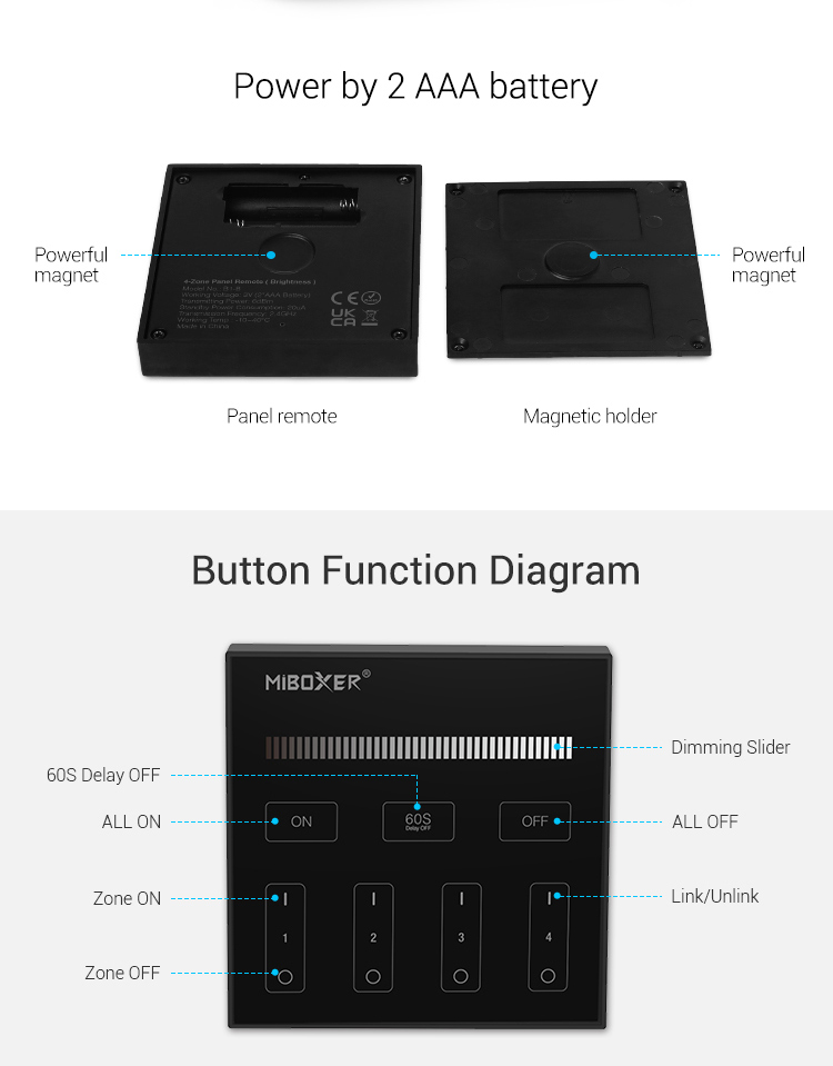 MI SINGLE REMOTE WALL B1-B BLACK - Слика 4